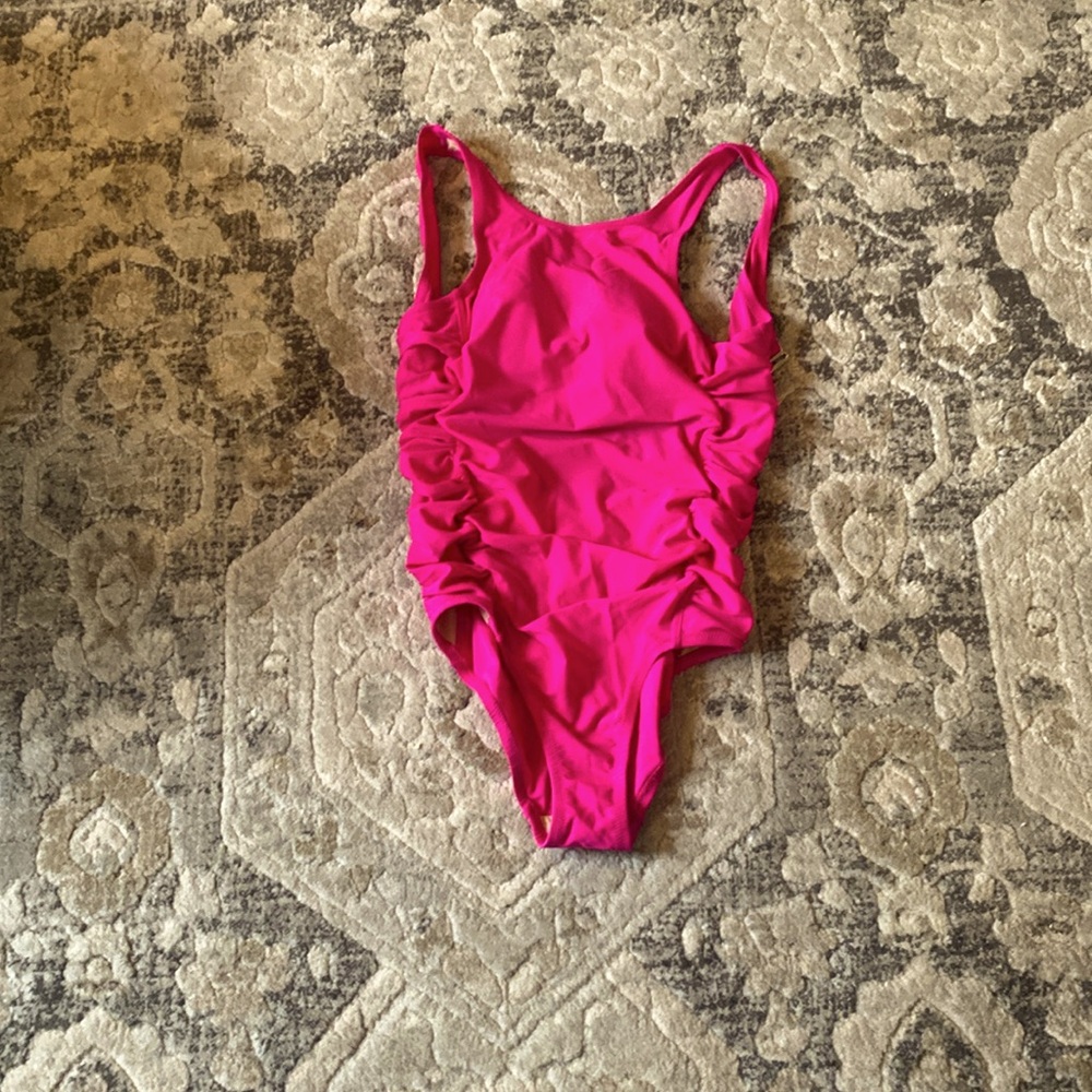 hot pink maternity shirt one piece bathing suit